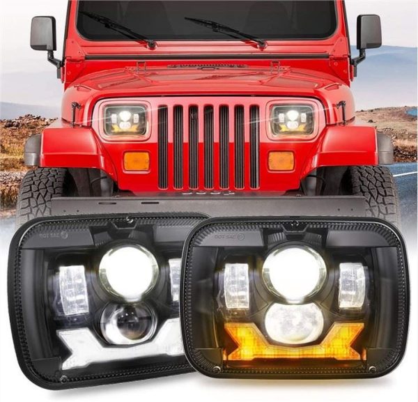 1987-1995 Fari a LED Jeep YJ Fari 5x7 Fari per proiettori Fari quadrati Jeep Wrangler