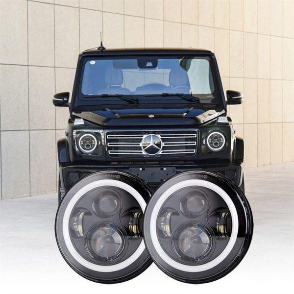 Fari da 7 pollici rotondi Mercedes Classe G Fari Halo Mercedes Benz Classe G Led Sostituzione dei fari