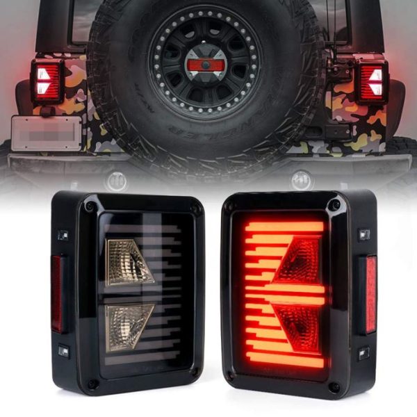 Per Jeep Fanale posteriore a forma di freccia Fanale posteriore a led Luce di retromarcia / retromarcia / corsa / freno Fanale posteriore a LED per auto