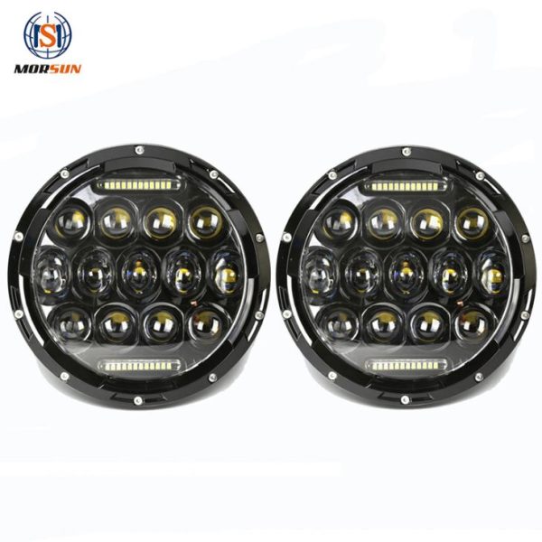 Luci a led da 7 pollici di design a nido d'ape per Jeep JK Wrangler con Hi Lo Beam e Drl