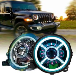 Fari a LED Halo Led cambianti di colore Jang 2018 Jang 2018 Jang Wrangler ad anello tondo da 9 pollici