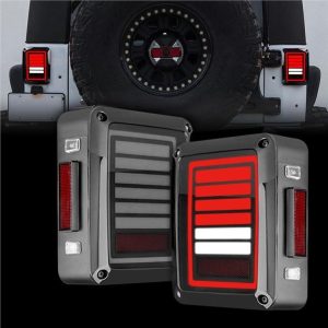 Morsun 12V Car LED Fanale posteriore per Jeep Wrangler 2007-2015 JK nero fumé chiaro lente