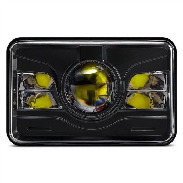 Fari LED quadrati Morsun 4x6 per proiettore Kenworth T800 T400 nero cromato