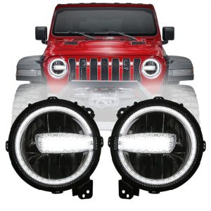 Morsun 9INCH LED Faro Bianco DRL Per Jeep Wrangler JL Rubicon 2018 2019