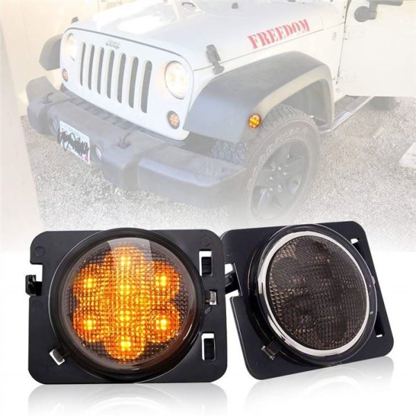 Morsun Fender Flare Light Per Jeep Wrangler 1997-2006 TJ 2007-2014 JK Led Anteriore Grill Indicatore di direzione