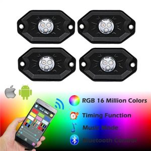 Morsun Led Pods Light RGB Timing Music Play Phone App Control 4 Pod per auto