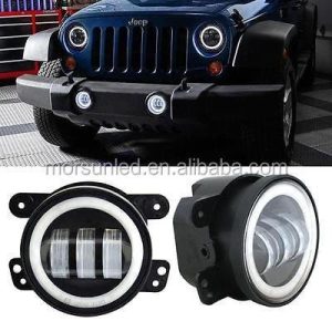 Morsun Round LED Fendinebbia per Jeep Wrangler JK JKU TJ LJ 4 pollici con Halo DRL