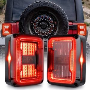 Luci posteriori a led trasparenti fumé Morsun per Jeep Wrangler JK 2007-2017 versione USA UE