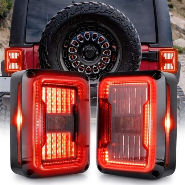 Luci posteriori a led trasparenti fumé Morsun per Jeep Wrangler JK 2007-2017 versione USA UE