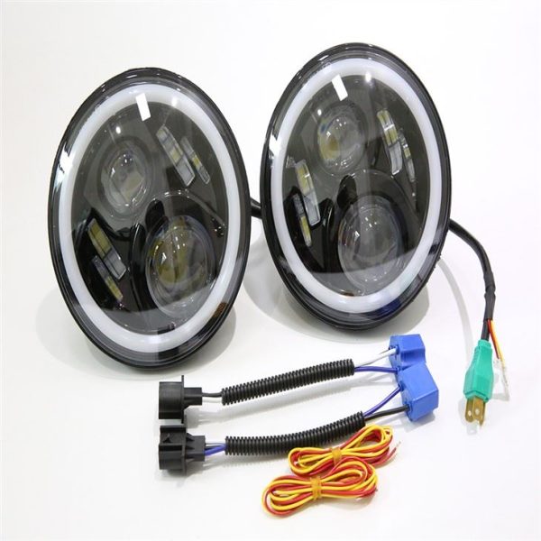 Proiettore faro a LED Full Halo a prezzo all'ingrosso Morsun per Jeep Wrangler CJ 1945-1986