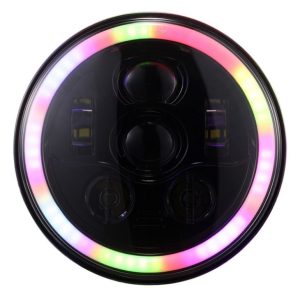 Nuova funzione multicolore 7 pollici faro principale RGB con indicatore di direzione giallo per Jeep JK